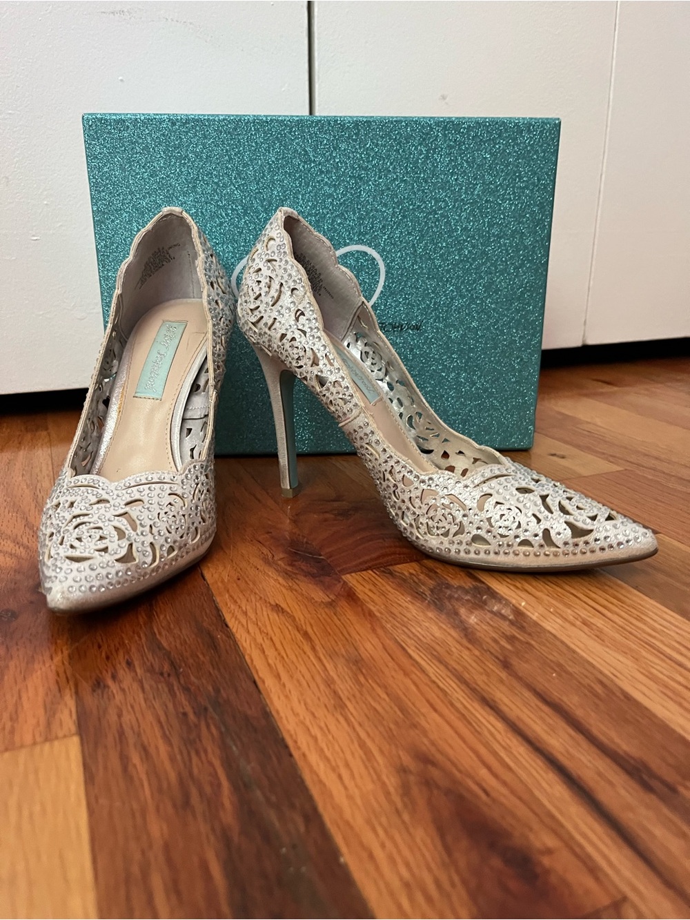 Betsy Johnson Blue | Elsa Rhinestone Heels